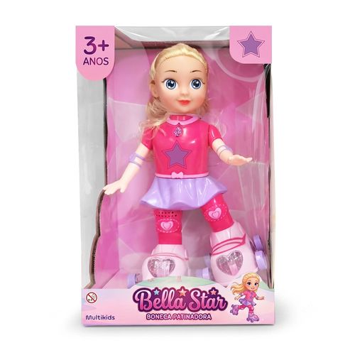 Boneca Bella Star Patinadora Com Movimentos Reais, Sons e Luzes Multikids - BR2794