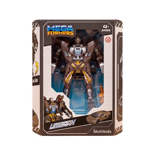 Robô Transformável Megaformers Umbrax Preto com Luz e Som Interativo Multikids - BR2670