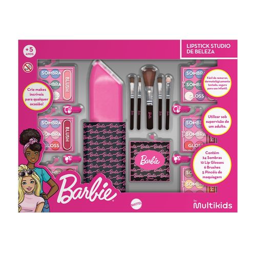 Kit Lipstick Studio de Beleza Completo Barbie Multikids - BR2595