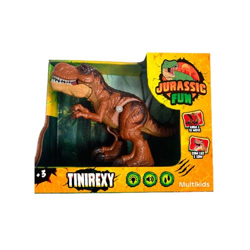 Dinossauro Interativo Jurassic Fun TinyRexy Marrom Multikids - BR2679
