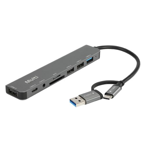 Adaptador Hub USB TIPO C 8 em 1 Cinza Multi - AC455