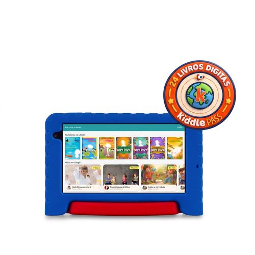 Tablet Infantil Mickey Wi-fi 6GB RAM 64GB Tela 8 Pol. Android 13 + 24 Livros Digitais Kiddle Pass (Com Controle Parental)