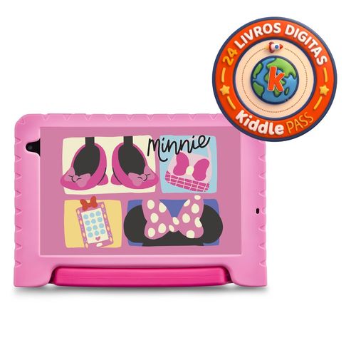 Tablet Infantil Minnie Wi-fi 6GB RAM 64GB Tela 8 Pol. Android 13 + 24 Livros Digitais Kiddle Pass (Com Controle Parental)