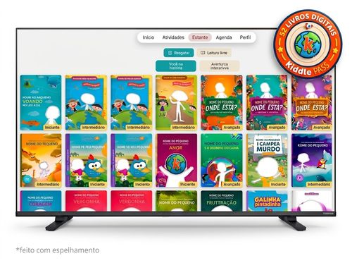 Kit Smart TV 65" Toshiba Mini LED 4K Google TV + 52 Livros Digitais Kiddle Pass