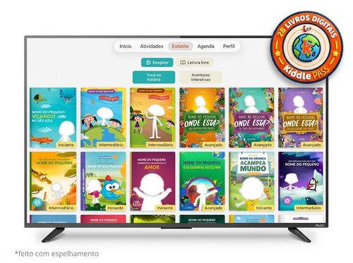 Kit Smart TV Multi Roku 43" Smart DLED + 28 Livros Digitais Kiddle Pass