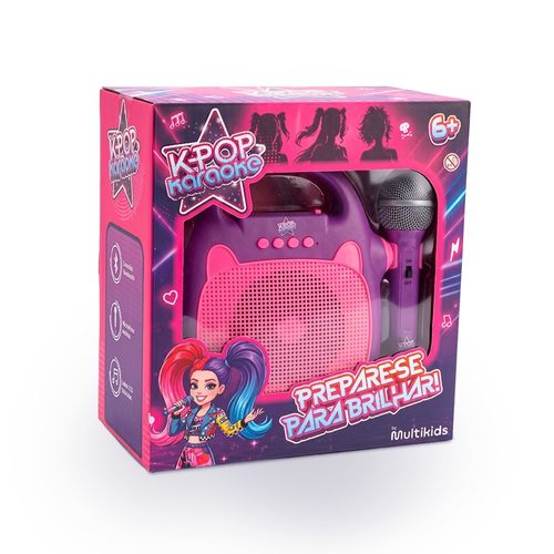 Caixa Som Infantil Karaokê Kpop com Microfone Multikids - BR2701