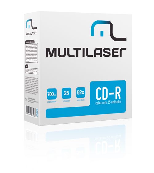Mídia Multilaser Cd-R Vel, 52X - 25 Un, Envelope Impresso Em Caixa - CD029