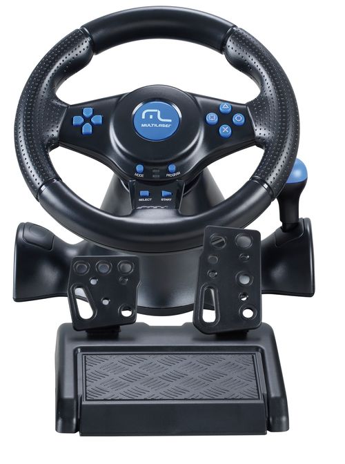 Volante Multilaser Racer 3 Em 1 Para Ps2 Ps3 E Pc - Preto - JS073