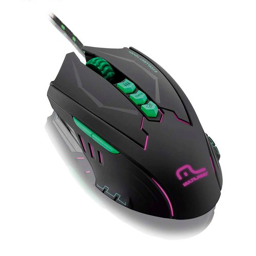 Mouse Multilaser Usb 4 Velocidades 8 Botões 2500 Dpi Com Led - MO218