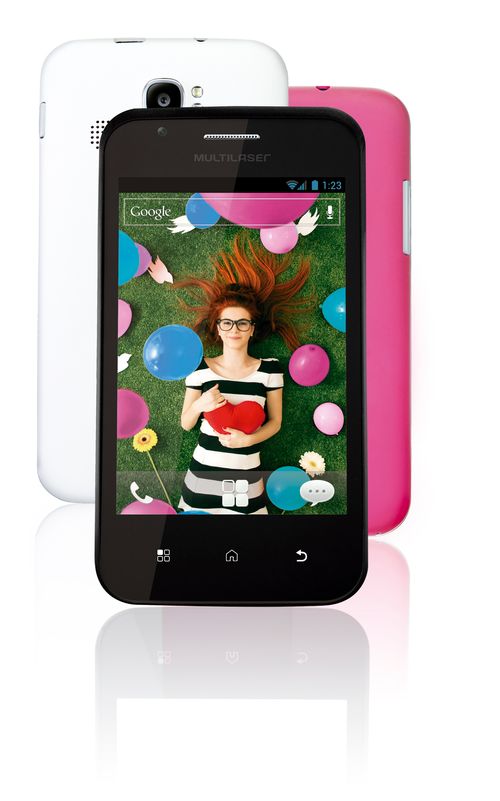 Celular Trend 2Chip Quadri Cam Bt Branco/Rosa Multilaser - P3245