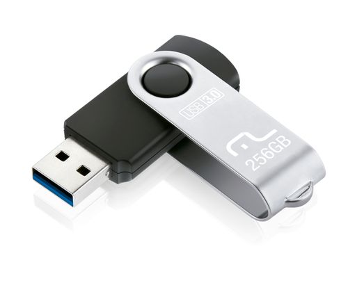 Pen Drive Twist 256GB USB 3,0 Leitura 70MB/s e Gravação 50MB/s Preto Multilaser - PD692