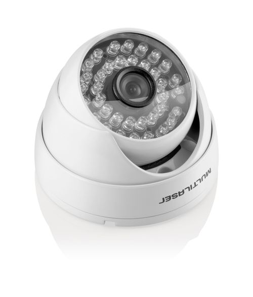 Câmera De Segurança Dome Metal 960P Ahd 24 Leds Lente 2,8Mm Branca Multilaser SE140