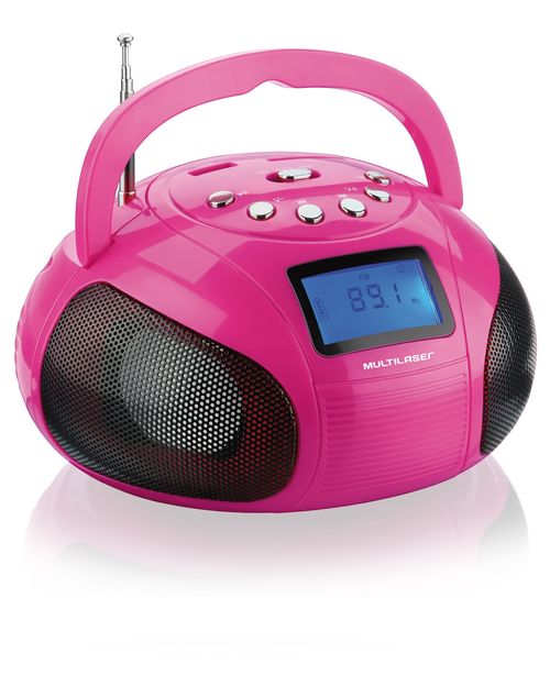 Rádio Portátil Multilaser Com Entradas Usb E Cartão Sd Rosa - SP146