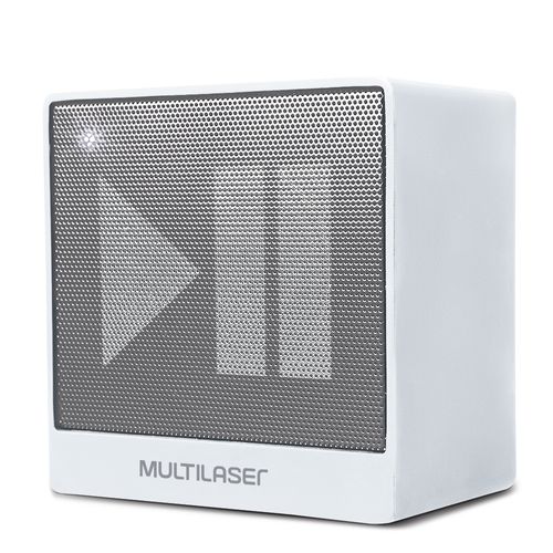 Caixa De Som Multilaser Mini Aux, 8W Branca - SP278