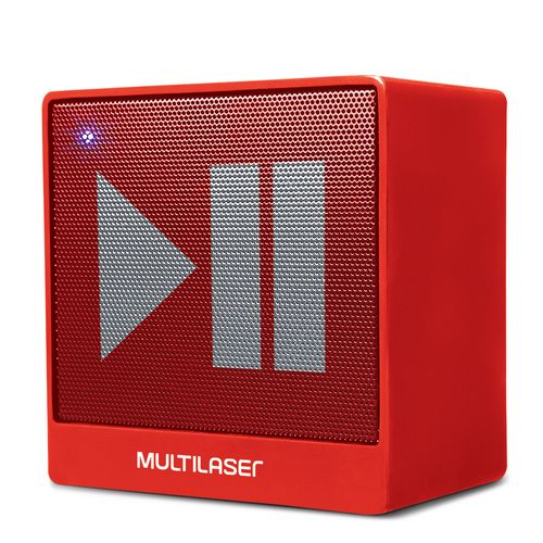 Caixa De Som Multilaser Mini Aux, 8W Vermelha - SP279