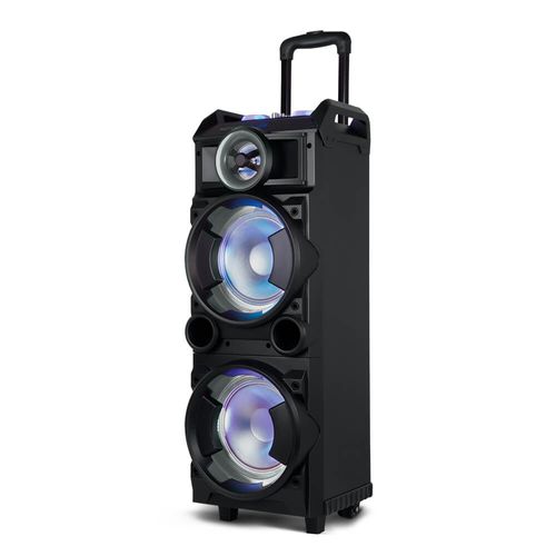 Caixa De Som Torre Double 8 Bt/Fm/Usb/Sd/Aux, Microfone 300W Preto -SP282