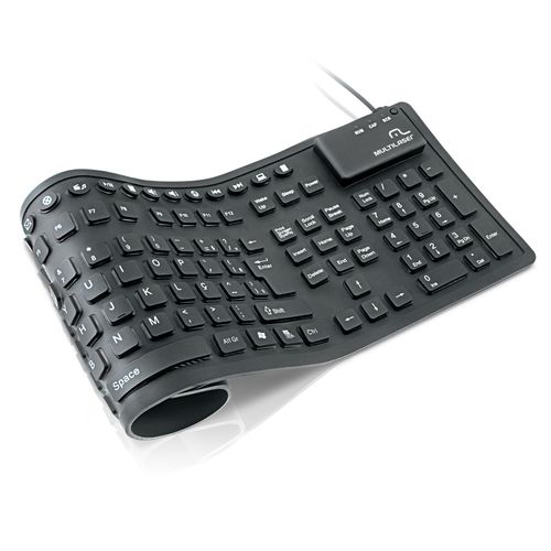 Teclado Multilaser Flexível Preto Usb - TC092
