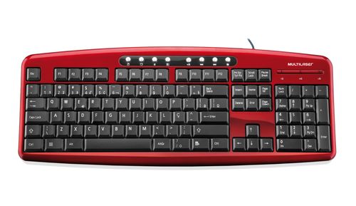 Teclado Super Multimidia Steel Red Piano Usb - TC133