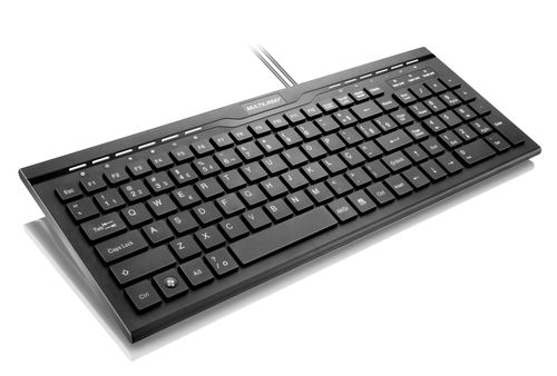 Teclado Multilaser Multimidia Slim Compacto Preto Usb - TC164