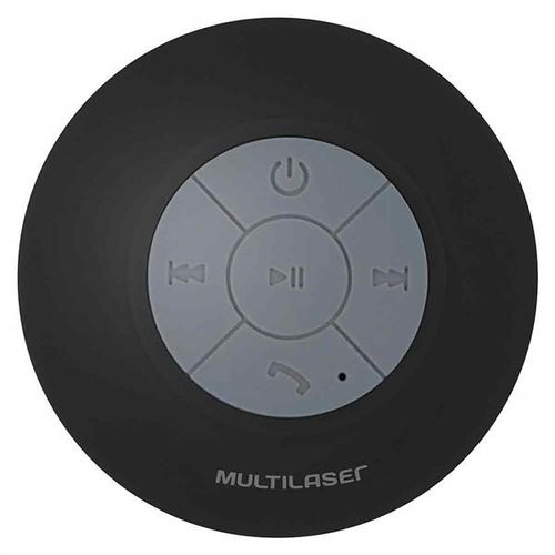 Mini Caixa De Som Bluetooth Shower Speaker 8W Rms Preta Multilaser - SP225