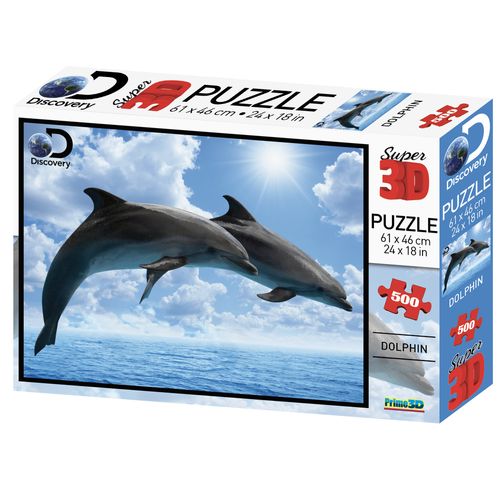 Quebra Cabeça Super 3D Modelo Golfinho com 500 Peças Multikids - BR1063