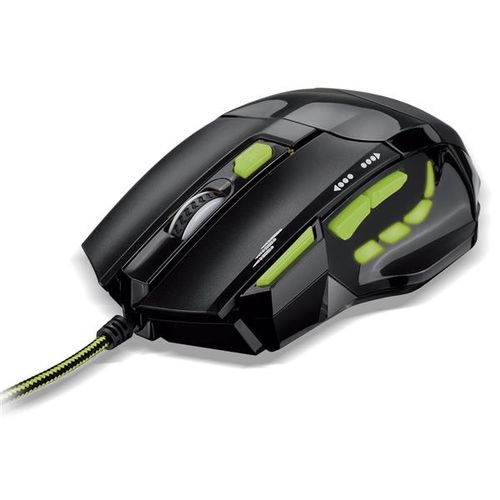 Mouse Gamer com Rapid Fire 2400DPI Preto e Verde Multilaser - MO208OUT [Reembalado]