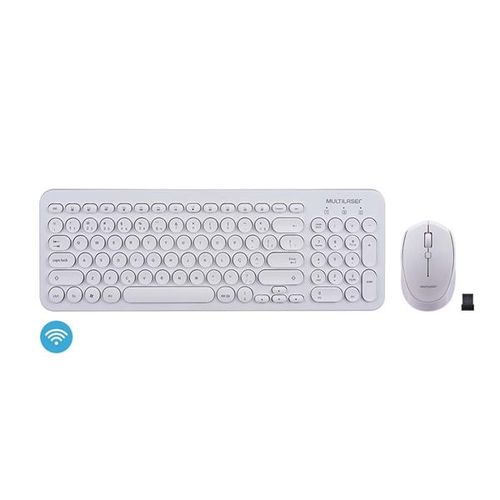 Teclado e Mouse Multilaser Sem Fio 2,4 Ghz Multimídia Branco - TC232OUT [Reembalado]