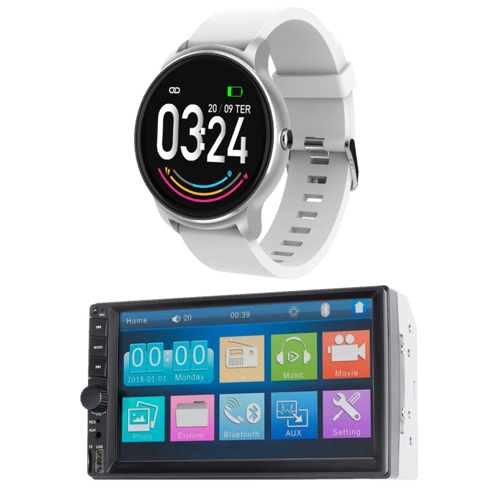 Relógio Smartwatch Viena Android/iOS Prata Atrio - ES385 - Multi