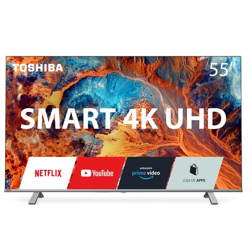 Smart Tela DLED 55'' 4K Toshiba 55C350KB VIDAA 3 HDMI 2 USB Wi-Fi - TB005OUT [Reembalado]