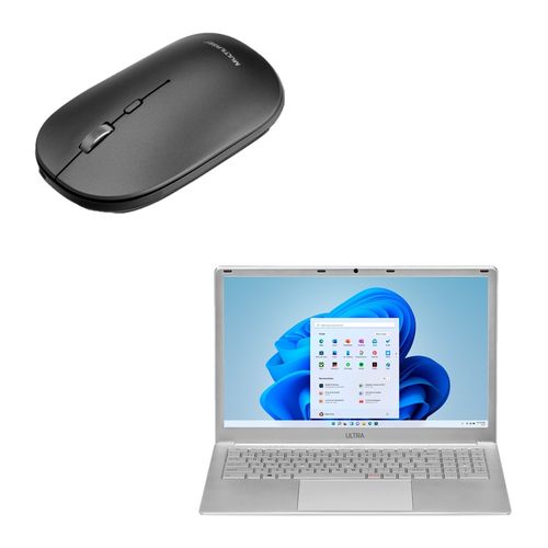 Kit Office - Note Ultra, com Windows 11 Home, Intel Celeron, 4GB 120GB SSD, Tela 15,6" e Mouse Sem Fio Conexão Bluetooth e USB 1600dpi - UB2201K