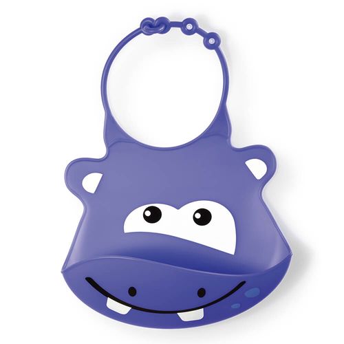 Babador de Silicone Silybib Hipopótamo Roxo 6+M Multikids Baby - BB044X [Reembalado]