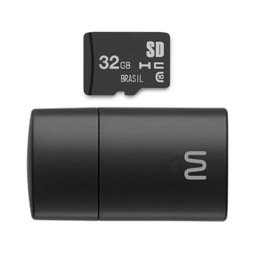 Pen Drive 2 em 1 Leitor USB + Cartão de Memória Classe 10 32GB Preto Multilaser - MC163OUT [Reembalado]
