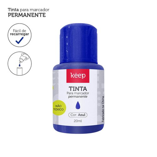 Tinta Reabastecedora Para Marcador Permanente 18ml Azul Caixa C/12 Unidades Keep - MR046OUT [Reembalado]