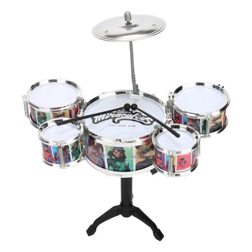 Set de Bateria Miraculous Ladybug com Baquetas e Banco Multikids - BR1607OUT [Remanufaturado]
