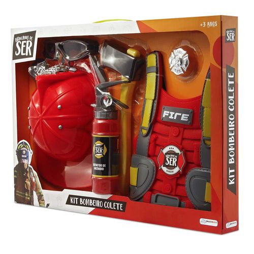 Kit Brincando de Ser Bombeiro com Colete e Acessórios Multikids - BR963OUT [Remanufaturado]