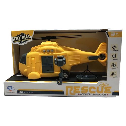 Play Machine Helicóptero de Resgate Com Luz E Som Amarelo Multikids - BR1783OUT [Reembalado]