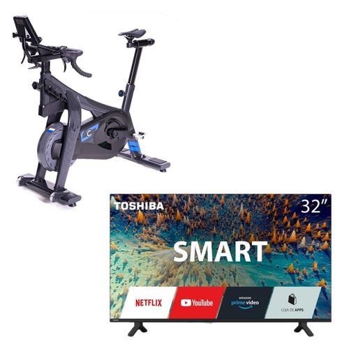 Combo Tech - Smart Tela DLED 32'' HD Toshiba VIDAA e Smart Bike SB20 Stages Wellness - GY0620K