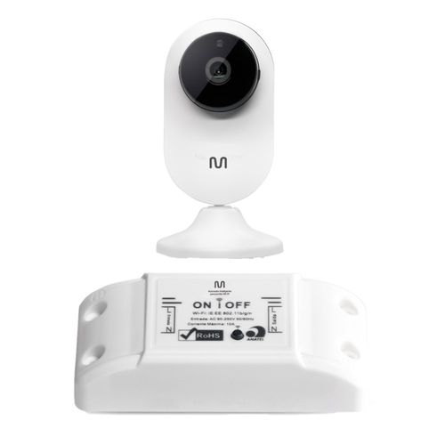 Compre Câmera Interna Inteligente Full HD e Leve Acionador Inteligente para Portão Multilaser Liv - SE241K
