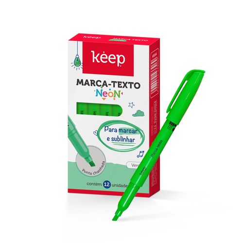 Marca Texto Verde Caixa c/ 12 Unidades Keep - MR064OUT [Reembalado]