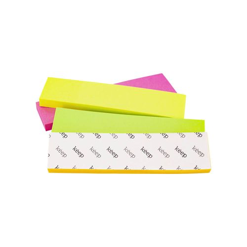 Bloco Adesivo Marcador de Página 19x75mm 4 Cores Neon 200 Folhas Keep - EI022OUT [Reembalado]