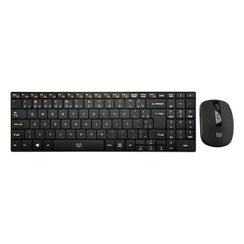 Kit Teclado e Mouse Sem Fio Slim Multimídia Conexão Usb 1600dpi Ajustável Teclas Scissor Preto Multi - TC202X [Reembalado]