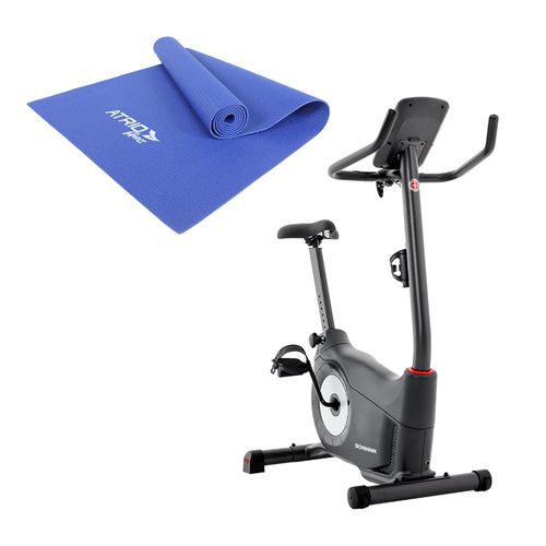 Combo Fitness - Bike Ergométrica Vertical Schwinn e Tapete De Yoga PVC Azul - ES310K