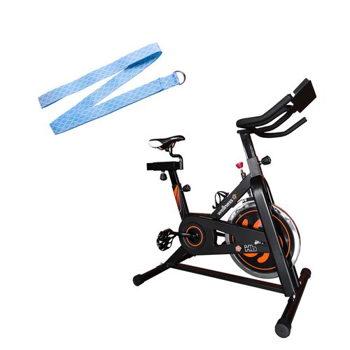Combo Fitness - Bike Spinning Hb Painel 9kg Uso Residencial e Fita Para Yoga Azul Premium - ES2421K