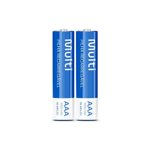 Pilhas Recarregáveis Aaa Multilaser 1000Mah Com 2 Unidades - CB051OUT [Reembalado]